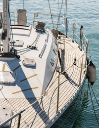 Close-up of ship in sea