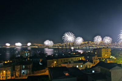 Illuminated city at night