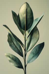 Close-up of green leaves against white background