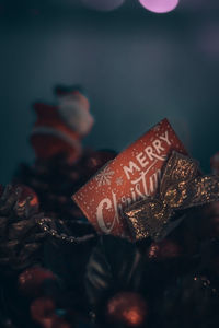 Close-up of text on metal