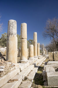 Columns in lagina ancient city, yatagan, mugla, turkey