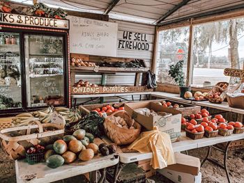 Various fruits for sale at market stall