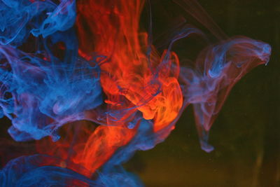 Close-up of multi colored smoke