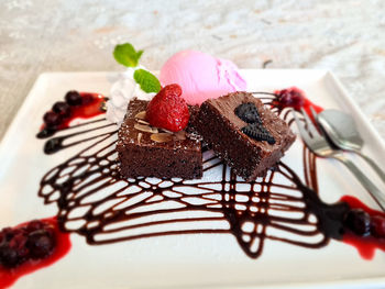 Close-up of cake on plate