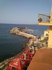 View of sea against clear sky