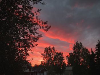 Silhouette tree against sky during sunset