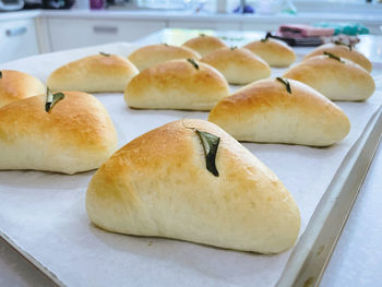 Close-up of bread on table