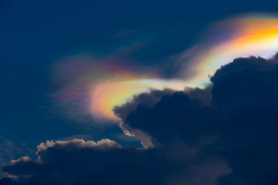 Low angle view of clouds in sky during sunset