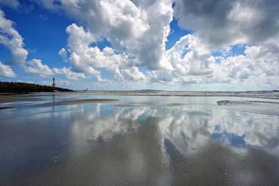 Panoramic view of lake against sky