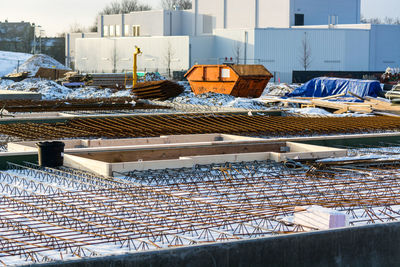 Construction site during winter