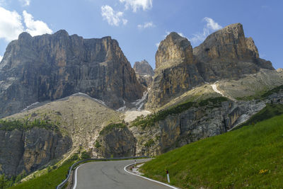 Panoramic view of mountain road against sky