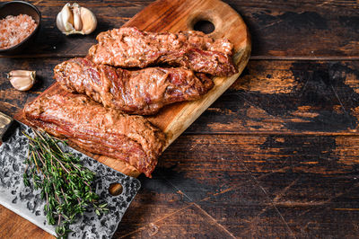 Directly above shot of food on cutting board