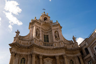 Low angle view of historic building against sky