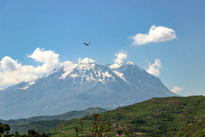 Scenic view of mountains against sky