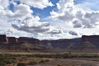 View of landscape against cloudy sky