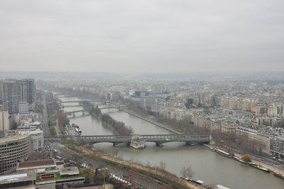 High angle view of cityscape against sky