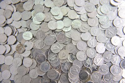 Full frame shot of coins