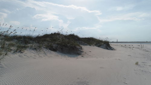 Scenic view of beach against sky