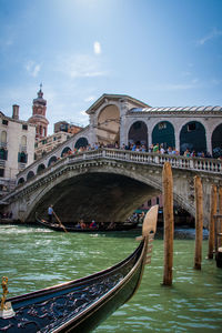 Arch bridge over canal