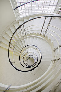 Directly below shot of spiral staircase