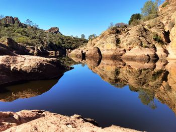 Scenic view of rock formation against sky