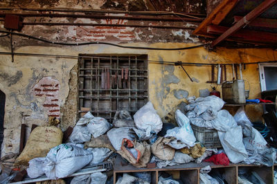 Abandoned house by window in old caravansary