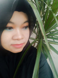 Close-up portrait of a young woman