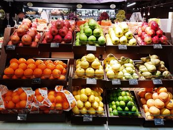 Various fruits for sale in market