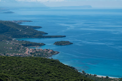 High angle view of sea against sky