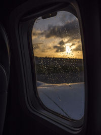 Clouds seen through airplane window