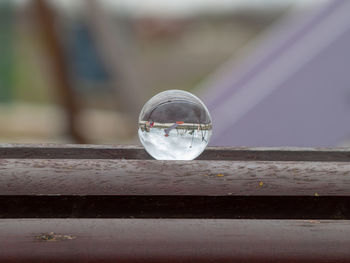 Close-up of crystal ball in water