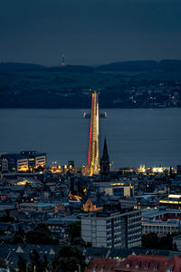 Illuminated city at night