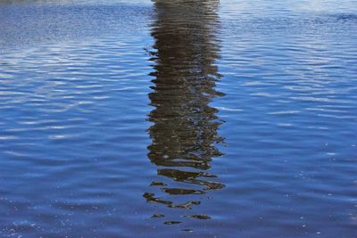 High angle view of rippled water in lake