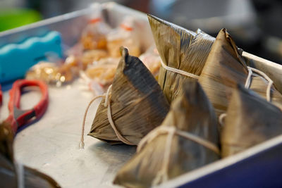 Close-up of fish for sale in market