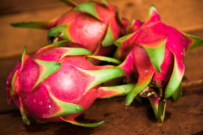 Close-up of strawberries on table