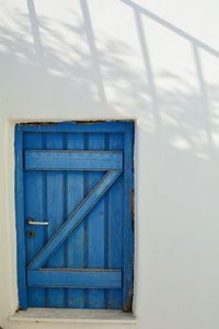 Closed door of building