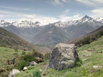 Scenic view of mountains against sky