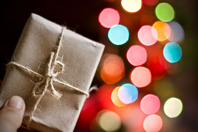 Close-up of illuminated christmas lights