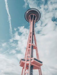 Low angle view of ferris wheel against sky