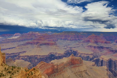 Scenic view of landscape against cloudy sky