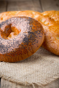 Close-up of bread on table