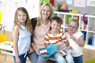 Portrait of family at home