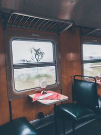 Empty seats in train