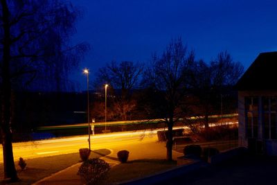 View of illuminated street light at night