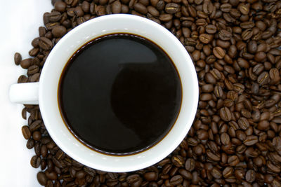 High angle view of coffee cup