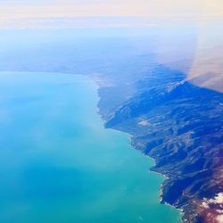 Aerial view of sea against sky