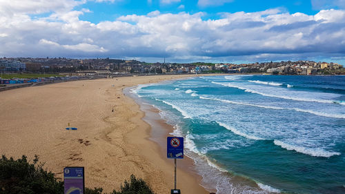 High angle view of beach against sky