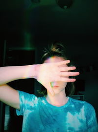Portrait of woman holding ice cream
