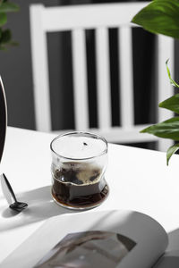Close-up of coffee on table