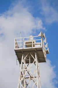 Low angle view of water tower against sky